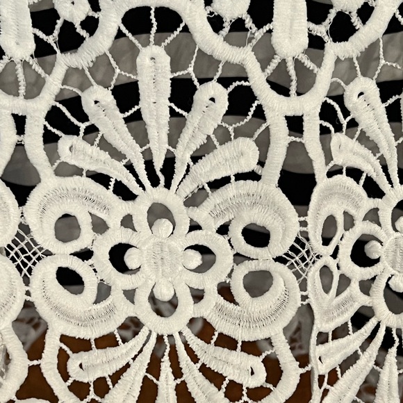 Adrianna Papell Crochet overlay striped dress! - Picture 3 of 4